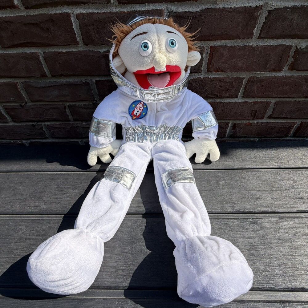 Astronaut Spaceman Hand Puppet Ventriloquist Style Movable Mouth Kids Adults 25”